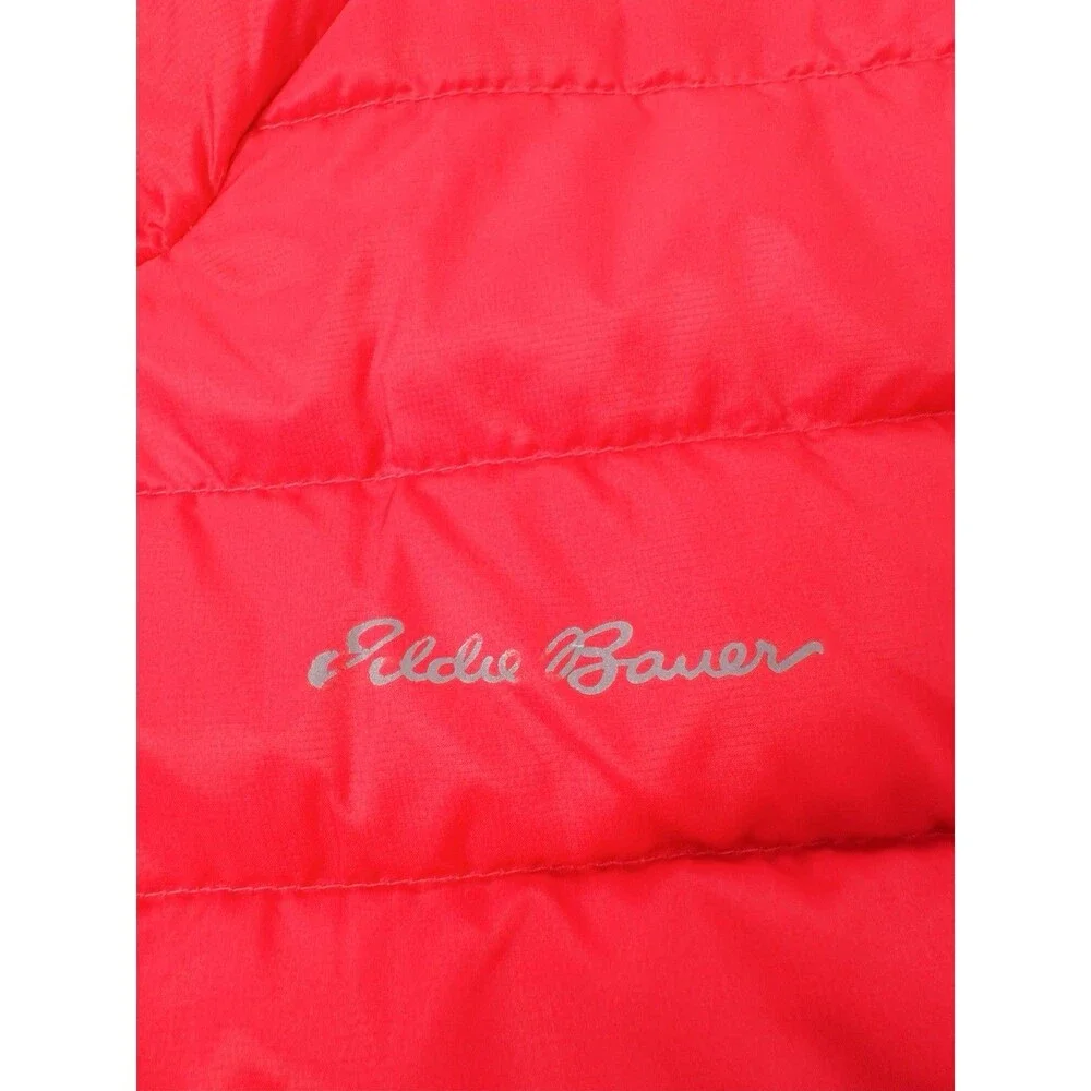 Eddie Bauer Down Reversible Girls Hood Puffer Jacket Large 14-16 Ombré Pin
